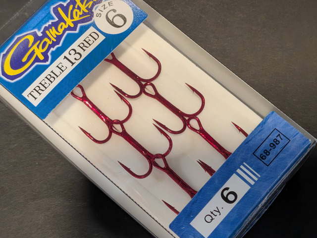 LUXXE AVENGE バイブレーション　プロップ　13個セット　ガマカツ がまかつ（gamakatsu） トレブル13 （バラフラットアイ） RED 特注